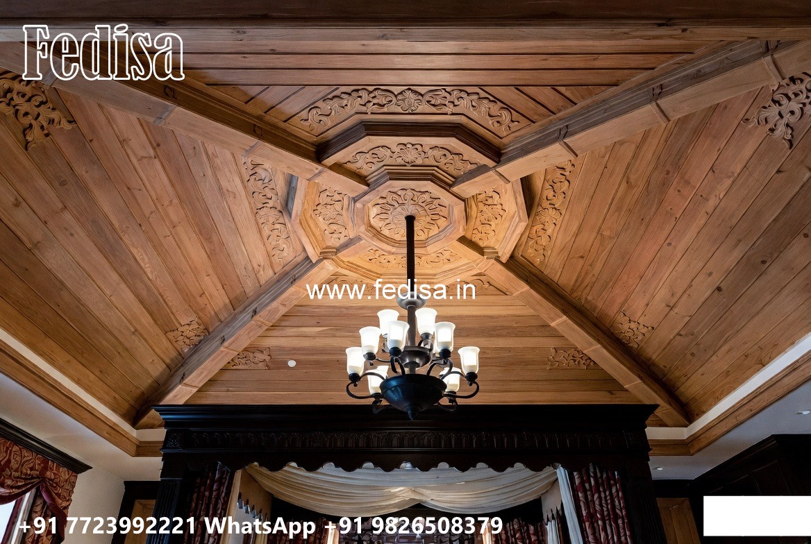 Wooden Ceiling Design Bed Room False Ceiling Design With Fan No-1547