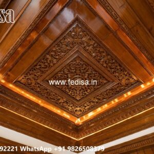 Wooden Ceiling Design Small Hall Pop Design No-1555