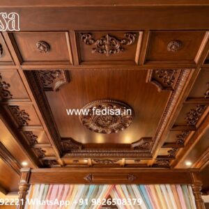 Wooden Ceiling Design Hall False Ceiling Design With Two Fans No-1560