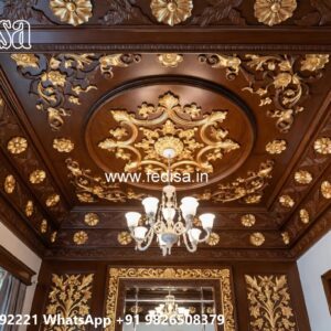Wooden Ceiling Design Hall Ceiling Corner Design No-1593