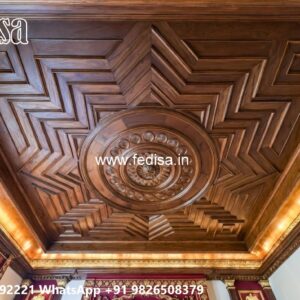 Wooden Ceiling Design Ceiling Fan Flower Design No-1672