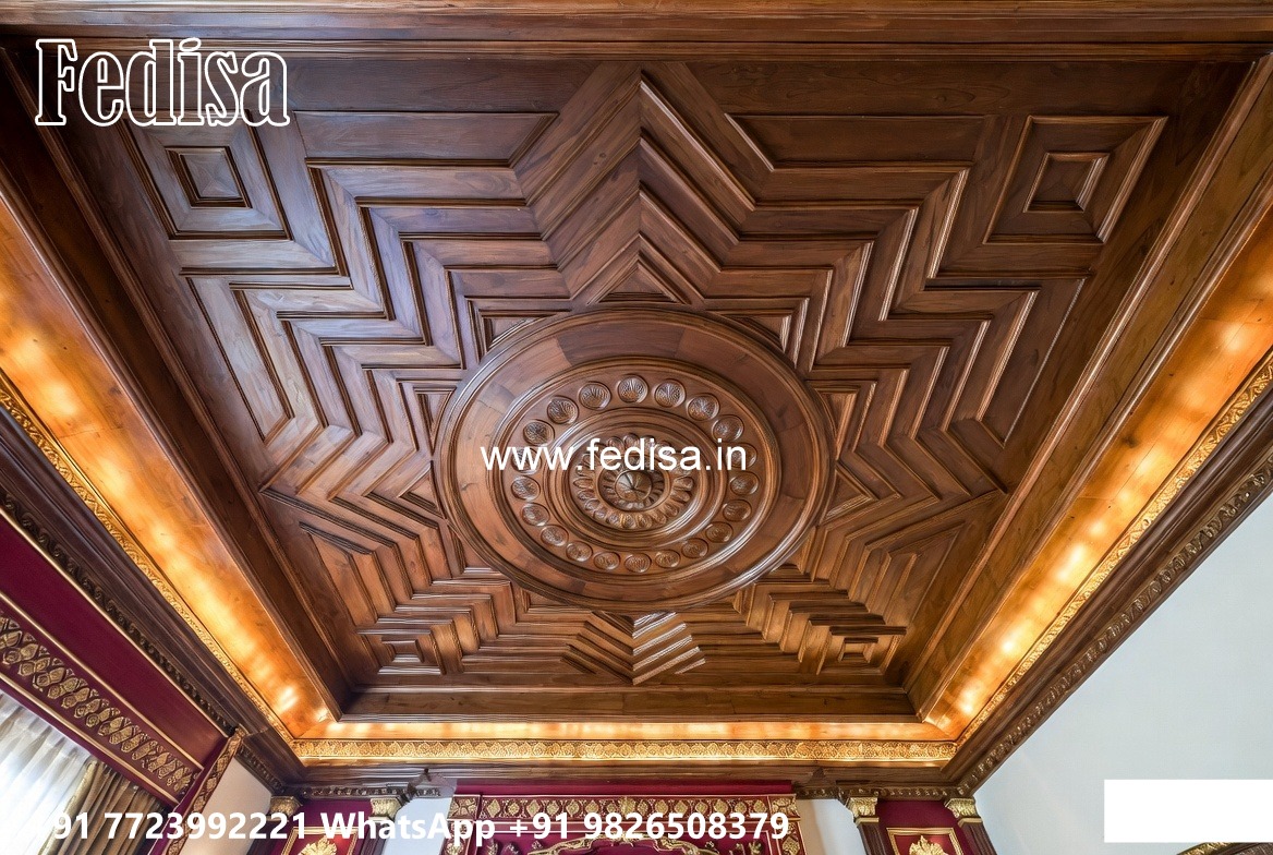 Wooden Ceiling Design Ceiling Fan Flower Design No-1672