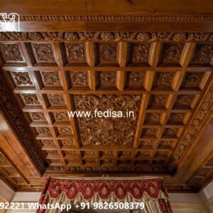 Wooden Ceiling Design Hall Pop Design With Two Fans No-1698