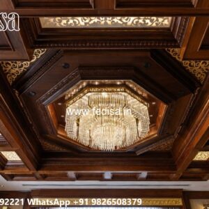 Wooden Ceiling Design Living Room Gypsum Ceiling No-1736