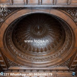 Wooden Ceiling Design Gypsum Ceiling Round Design No-1779