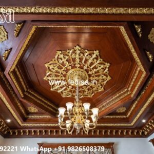 Wooden Ceiling Design Pop Plus Minus Design For Drawing Room No-1786