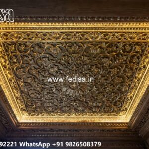 Wooden Ceiling Design Dining Table False Ceiling No-1787