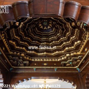 Wooden Ceiling Design Pop Design For Duplex Hall No-1810