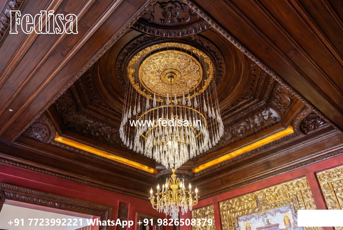 Wooden Ceiling Design Pop Plus Minus Design Color No-1848