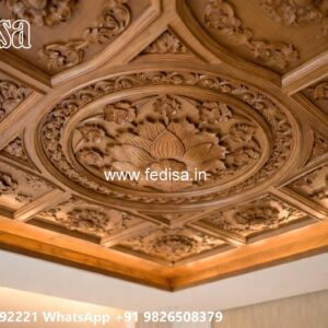 Wooden Ceiling Design Double Height Living Room Ceiling Design No-1863