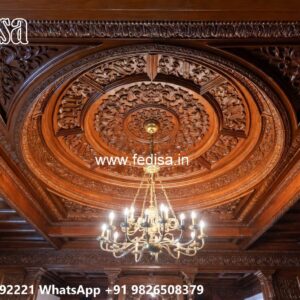 Wooden Ceiling Design Jhumar Pop Design No-1869