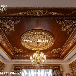 Wooden Ceiling Design Double Fan False Ceiling No-1873