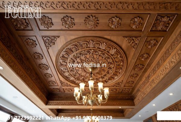 Wooden Ceiling Design Hall Fall Ceiling Design With 2 Fans No-1877 - Fedisa