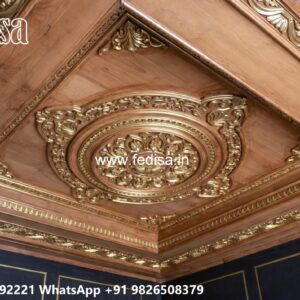 Wooden Ceiling Design Two Fan Ceiling Pop Design No-1879
