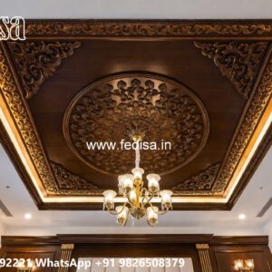 Wooden Ceiling Design Pop False Ceiling Design For Hall With Two Fans No-1921