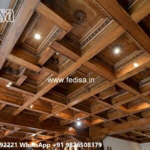Wooden Ceiling Design Dining Table Pop Design No-1949