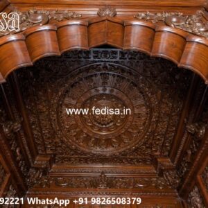Wooden Ceiling Design Pop Design Mandir No-1978