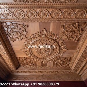Wooden Ceiling Design Duplex Hall Pop Design No-2033