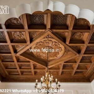 Wooden Ceiling Design L Shaped Room False Ceiling Design No-2043