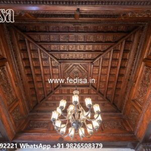 Wooden Ceiling Design L Shape Hall Pop Design No-2069