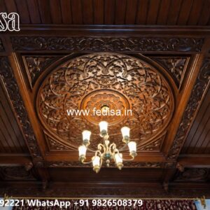 Wooden Ceiling Design Pop Pooja Room Design No-2122