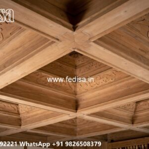 Wooden Ceiling Design Pop Groove Design On Ceiling No-2219