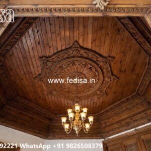 Wooden Ceiling Design Led Strip Lights Ceiling Design No-2316