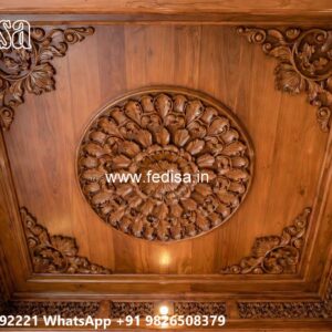 Wooden Ceiling Design Roof Pop Color Design No-2394