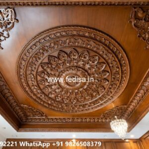 Wooden Ceiling Design Portico False Ceiling Design No-2454