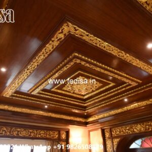 Wooden Ceiling Design Living Room Fan Design No-2549