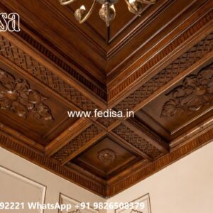 Wooden Ceiling Design Pop Design With Light No-2551