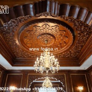 Wooden Ceiling Design Geometric False Ceiling Design No-2593