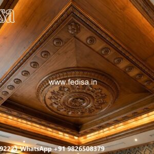 Wooden Ceiling Design Gypsum Ceiling Border Design No-2633