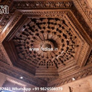 Wooden Ceiling Design Double Height False Ceiling Design No-2659