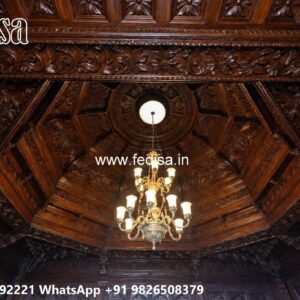 Wooden Ceiling Design Minus Plus False Ceiling No-2697