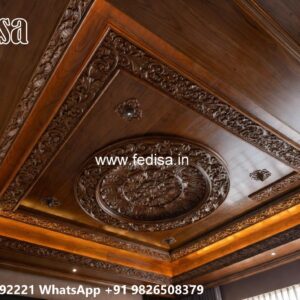 Wooden Ceiling Design Minus Plus Pop Design For Hall No-2781