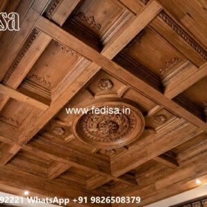 Wooden Ceiling Design Black False Ceiling No-2954