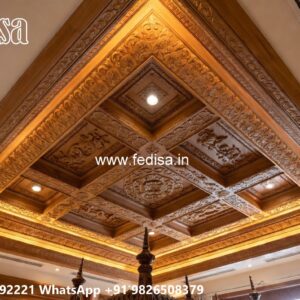 Wooden Ceiling Design Pop Gypsum Ceiling No-2967