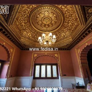 Wooden Ceiling Design Blue False Ceiling No-2980
