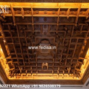 Wooden Ceiling Design Wooden Finish False Ceiling No-2996
