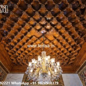 Wooden Ceiling Design Chandelier False Ceiling No-3058