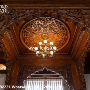 Wooden Ceiling Design Foyer False Ceiling No-3124