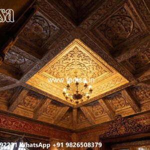 Wooden Ceiling Design False Ceiling With Wardrobe No-3181