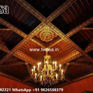 Wooden Ceiling Design Living False Ceiling No-3277