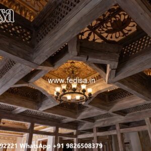 Wooden Ceiling Design False Ceiling For Mandir No-3284
