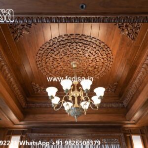 Wooden Ceiling Design Gypsum Ceiling Hall No-3294