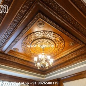 Wooden Ceiling Design Bedroom Simple False Ceiling No-3358