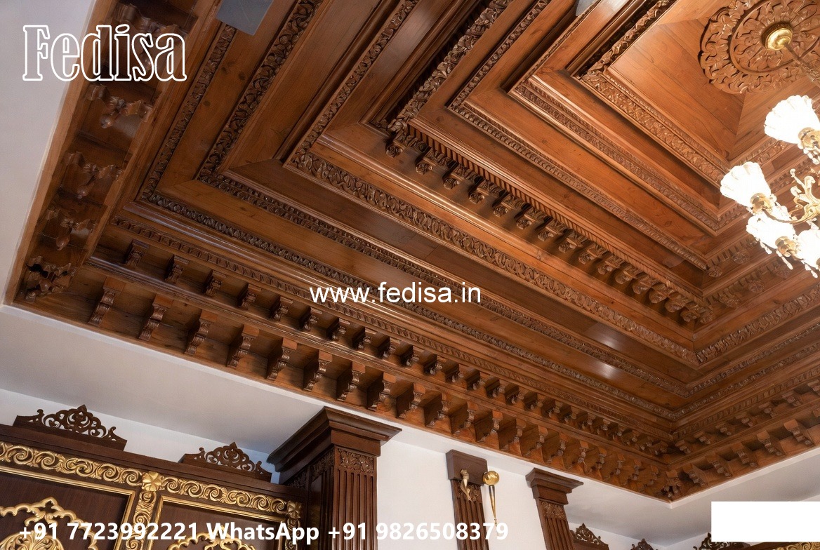 Wooden Ceiling Design False Ceiling With Cornice No-3375