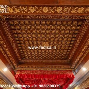 Wooden Ceiling Design Pop Wall Design No-3434
