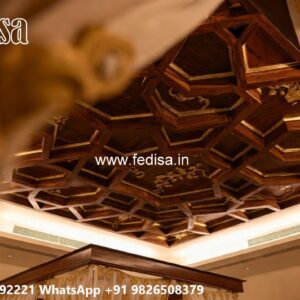 Wooden Ceiling Design Pop Light Design No-3457